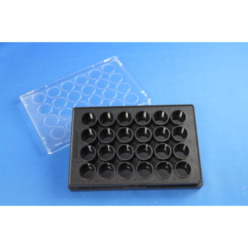 Cell culture Plate, 24 Well; transparent body and lid, closed bottom, TC surface, sterile